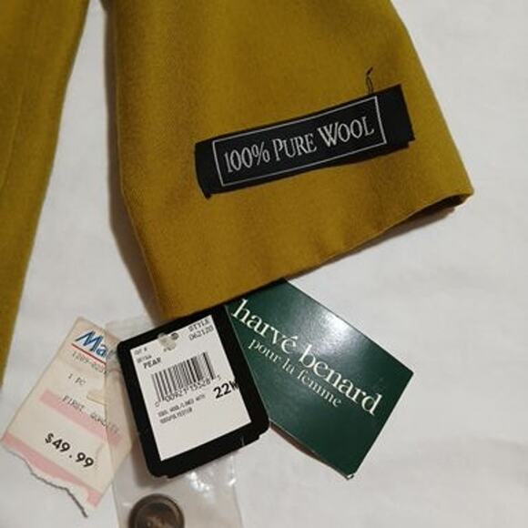 NWT Harve Benard by Benard Woltzman 22W Wool Chartreuse Fully Lined Jacket - Picture 4 of 11